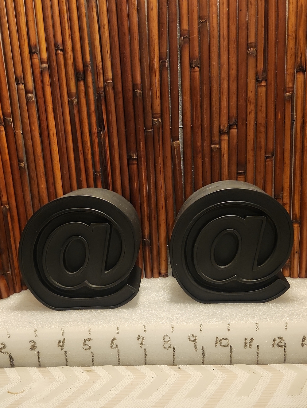 Pair of Black @ Symbol Bookends
